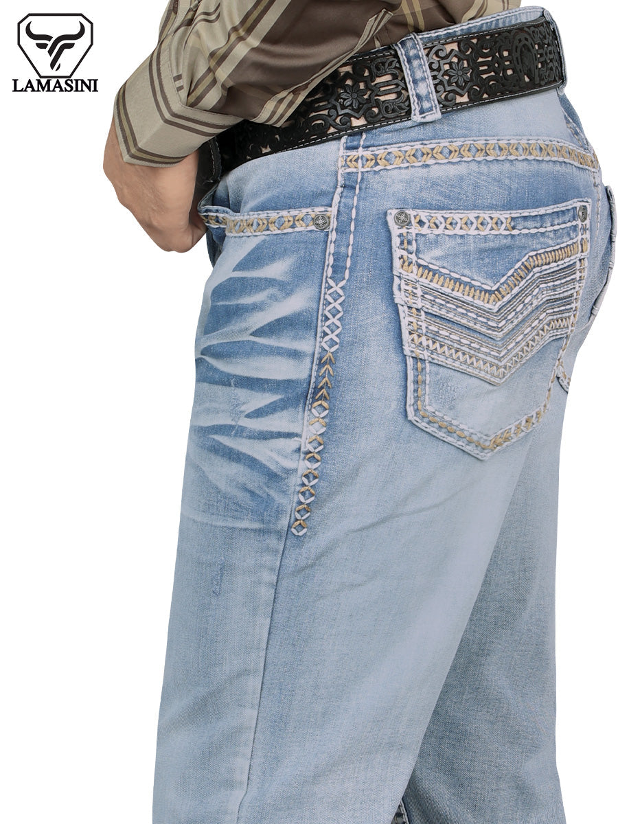 LAMASINI LM1870 Light Blue Denim Jeans