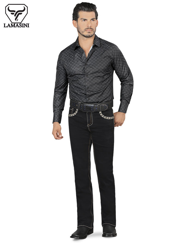 LAMASINI LM1872 Black Denim Jeans