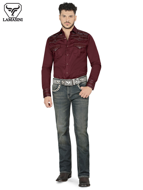 LAMASINI LM1872 Dark Stone Denim Jeans