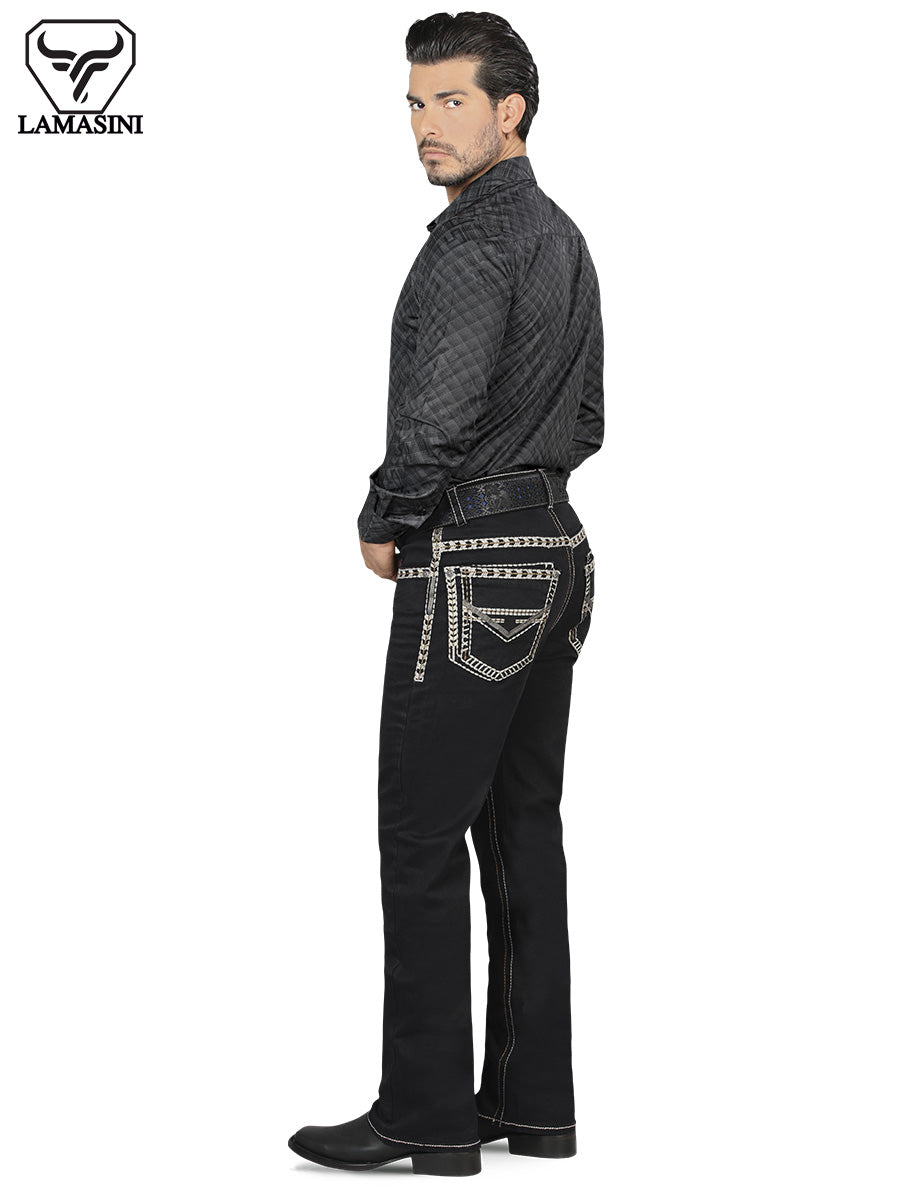 LAMASINI LM1872 Black Denim Jeans