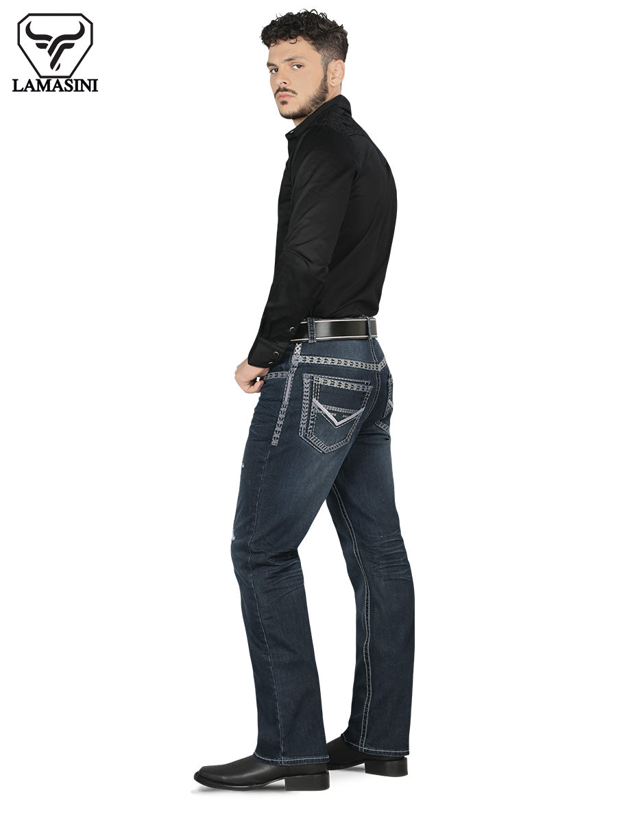 LAMASINI LM1872 Dark Blue Denim Jeans