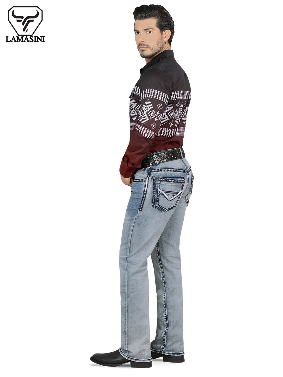 LAMASINI LM1872 Light Blue Denim Jeans