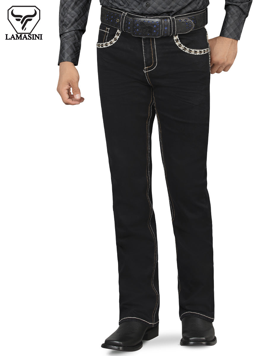 LAMASINI LM1872 Black Denim Jeans
