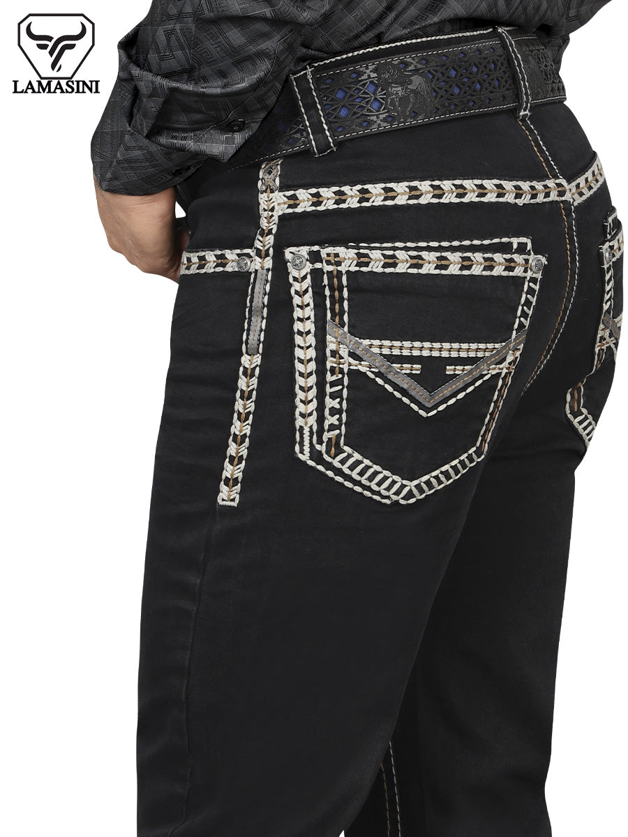 LAMASINI LM1872 Black Denim Jeans