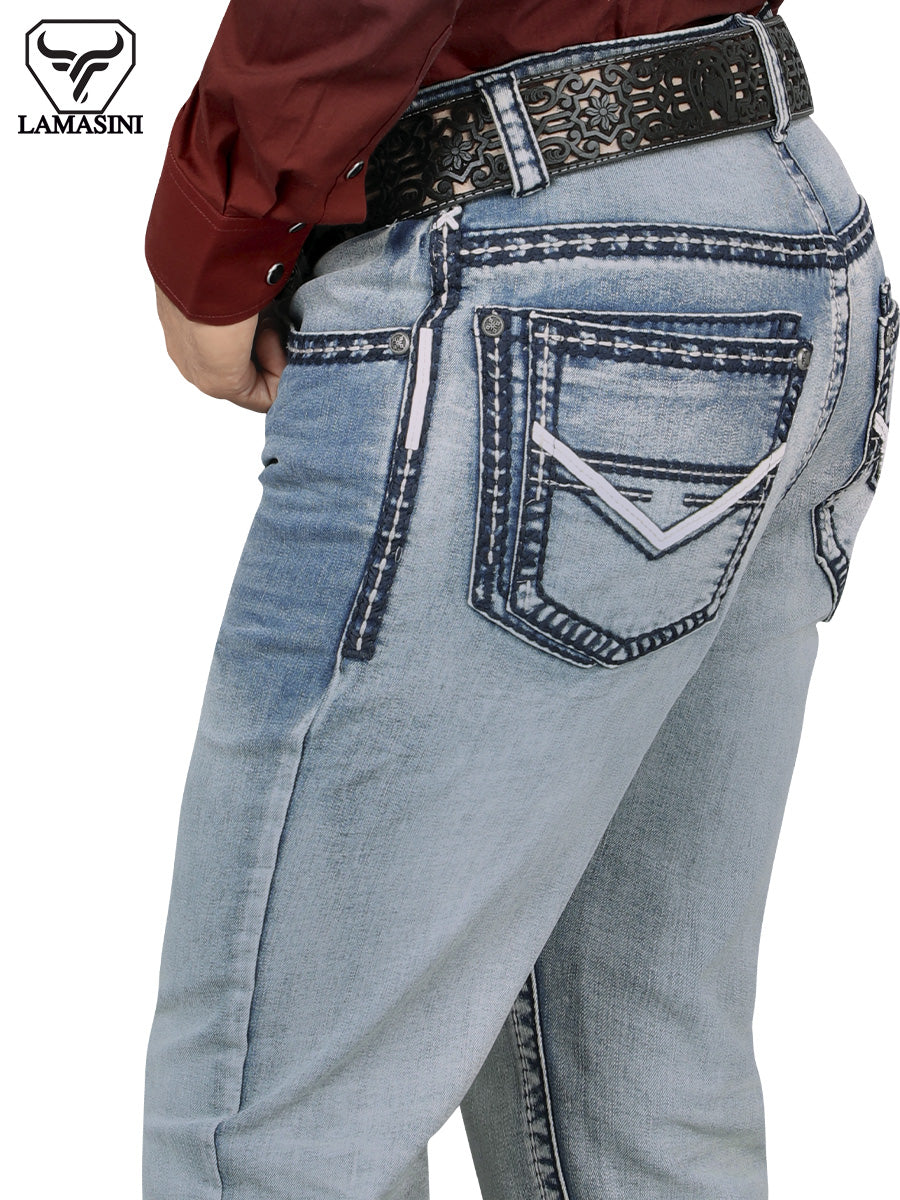 LAMASINI LM1872 Light Blue Denim Jeans