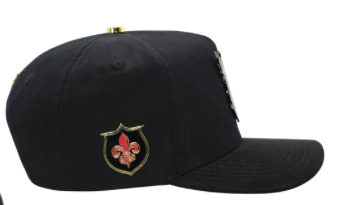 ZU-CAP-FT183 - Black crusader crest shield snapback cap - front view