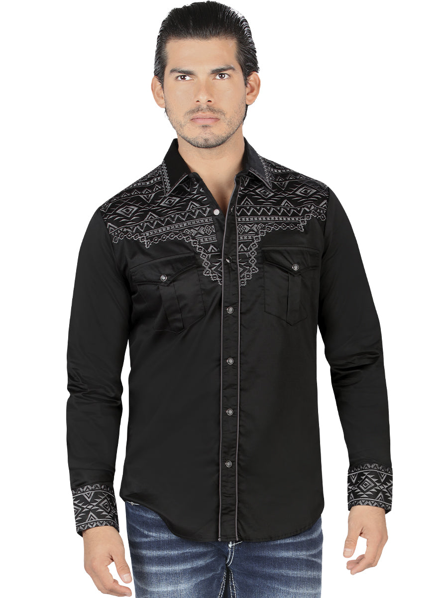 LAMASINI Embroidered Denim Shirt Style LM-2210