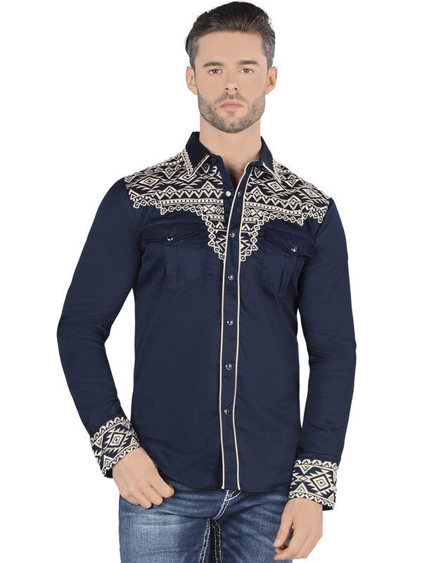 LAMASINI Embroidered Denim Shirt Style LM-2211