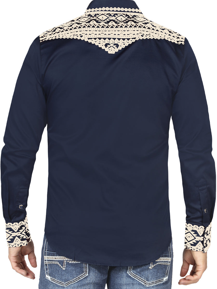 LAMASINI Embroidered Denim Shirt Style LM-2211