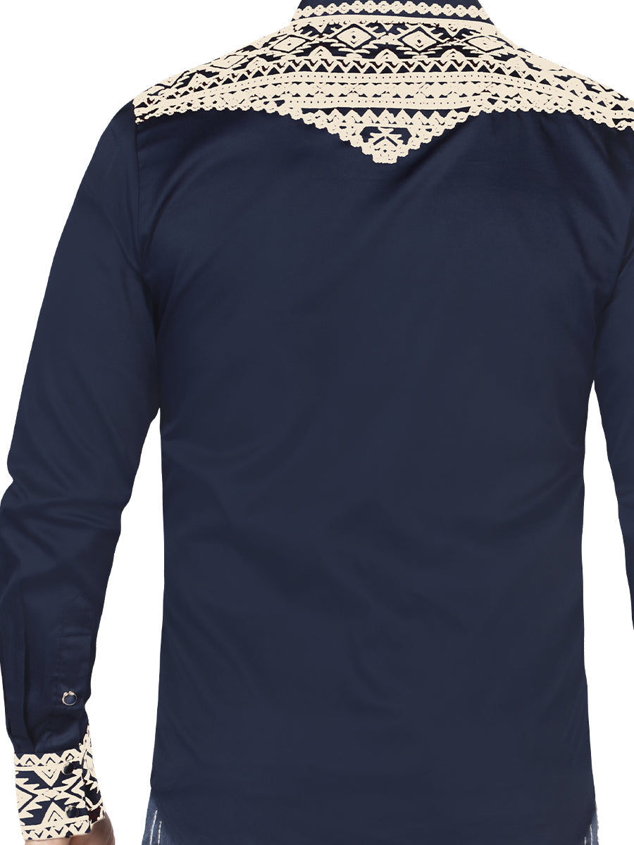 LAMASINI Embroidered Denim Shirt Style LM-2211
