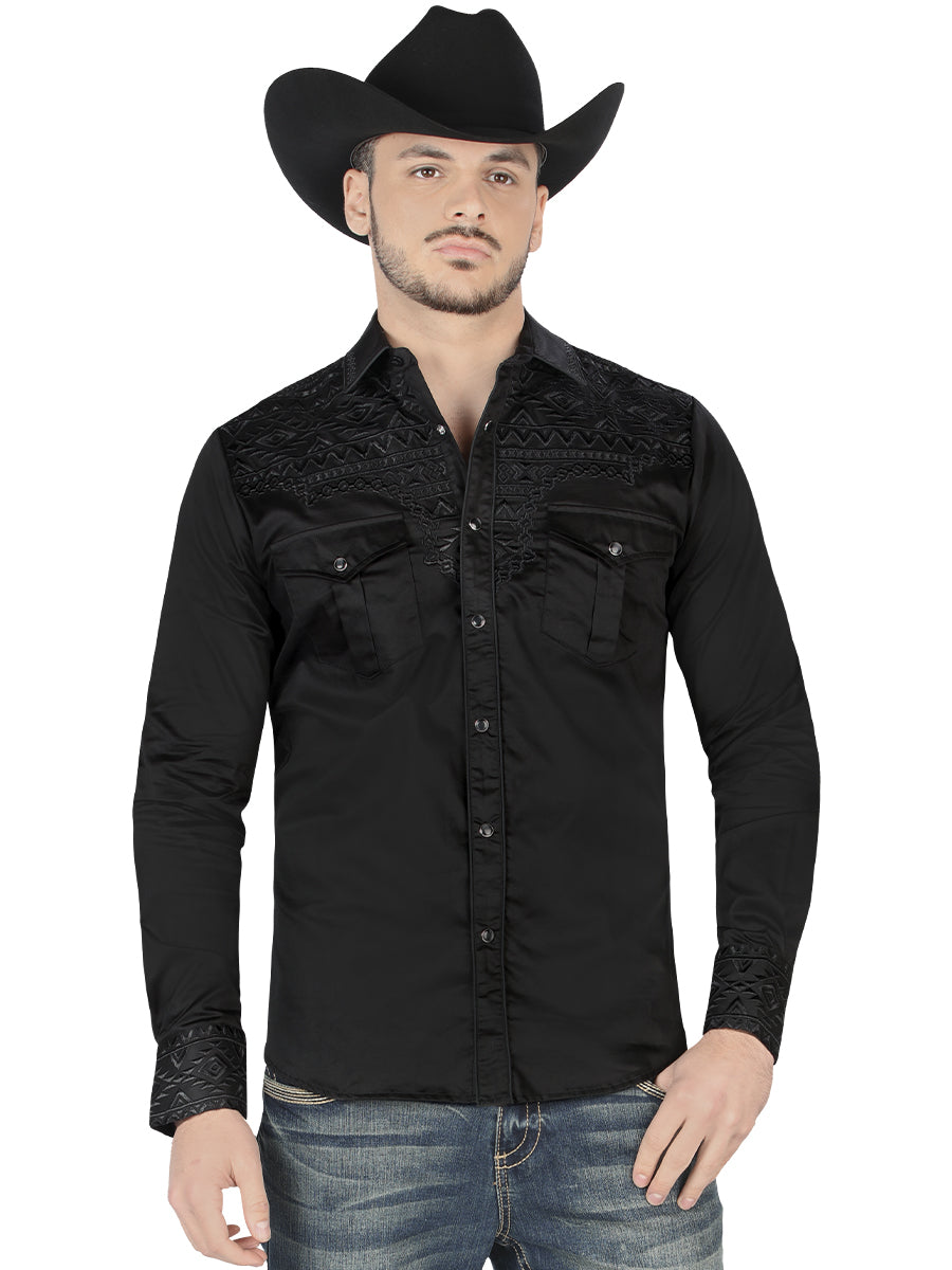LAMASINI Embroidered Denim Shirt Style LM-2211