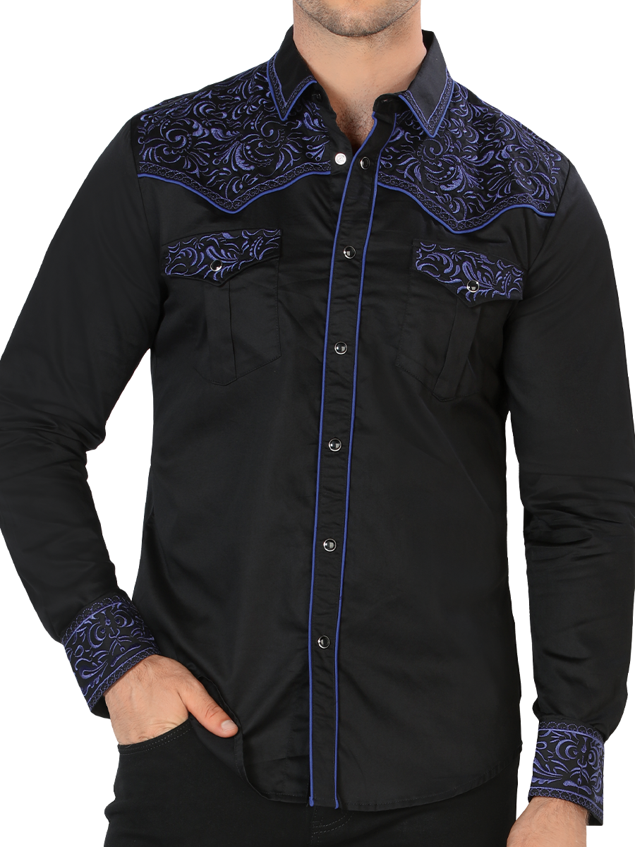 MONTERO Embroidered Denim Shirt Style MT-3538