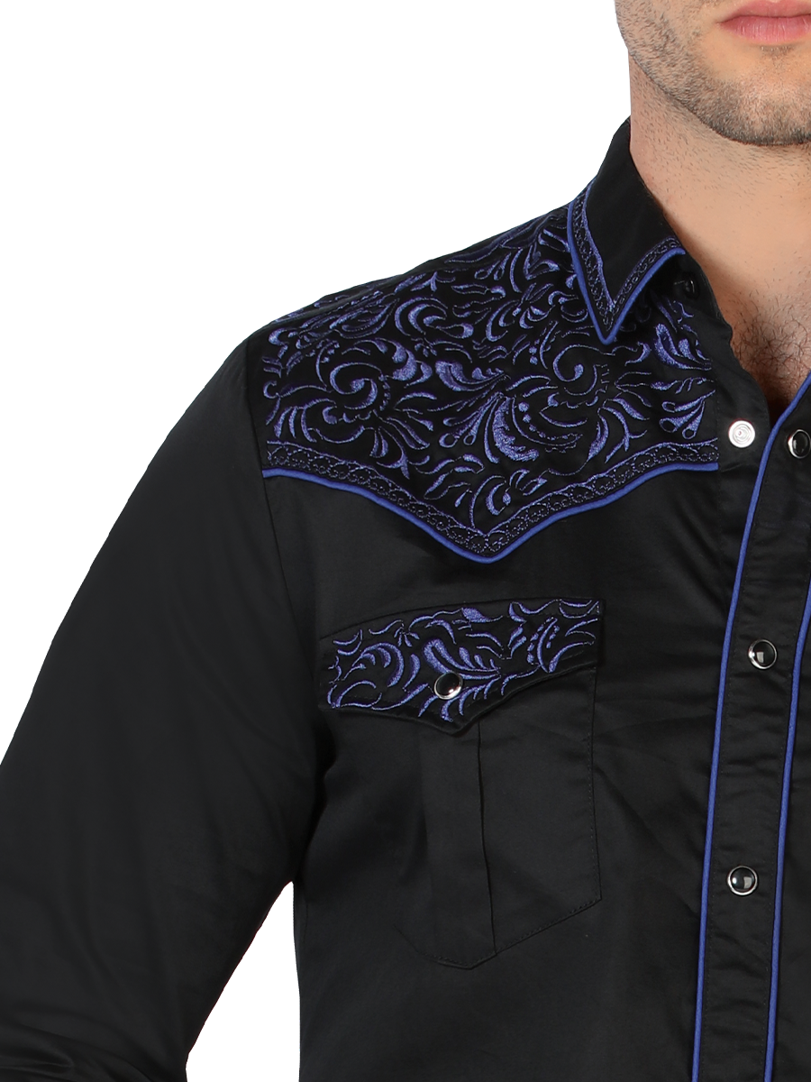MONTERO Embroidered Denim Shirt Style MT-3538