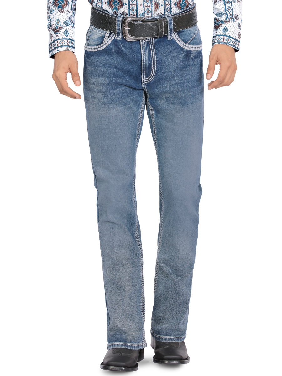 MONTERO 39500 Medium Blue Men's Denim Jeans (Heavy Denim)