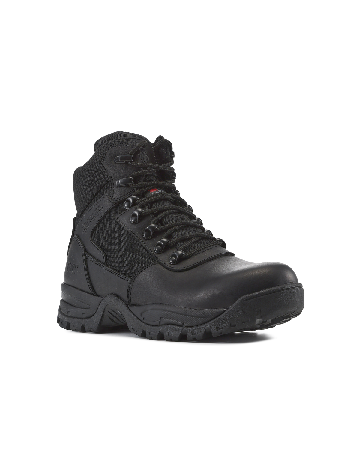 Kiwi Rugged Black Full Grain Leather Mid-Cut 6" Composite Toe Zipped Waterproof Tactical Boots [68100]