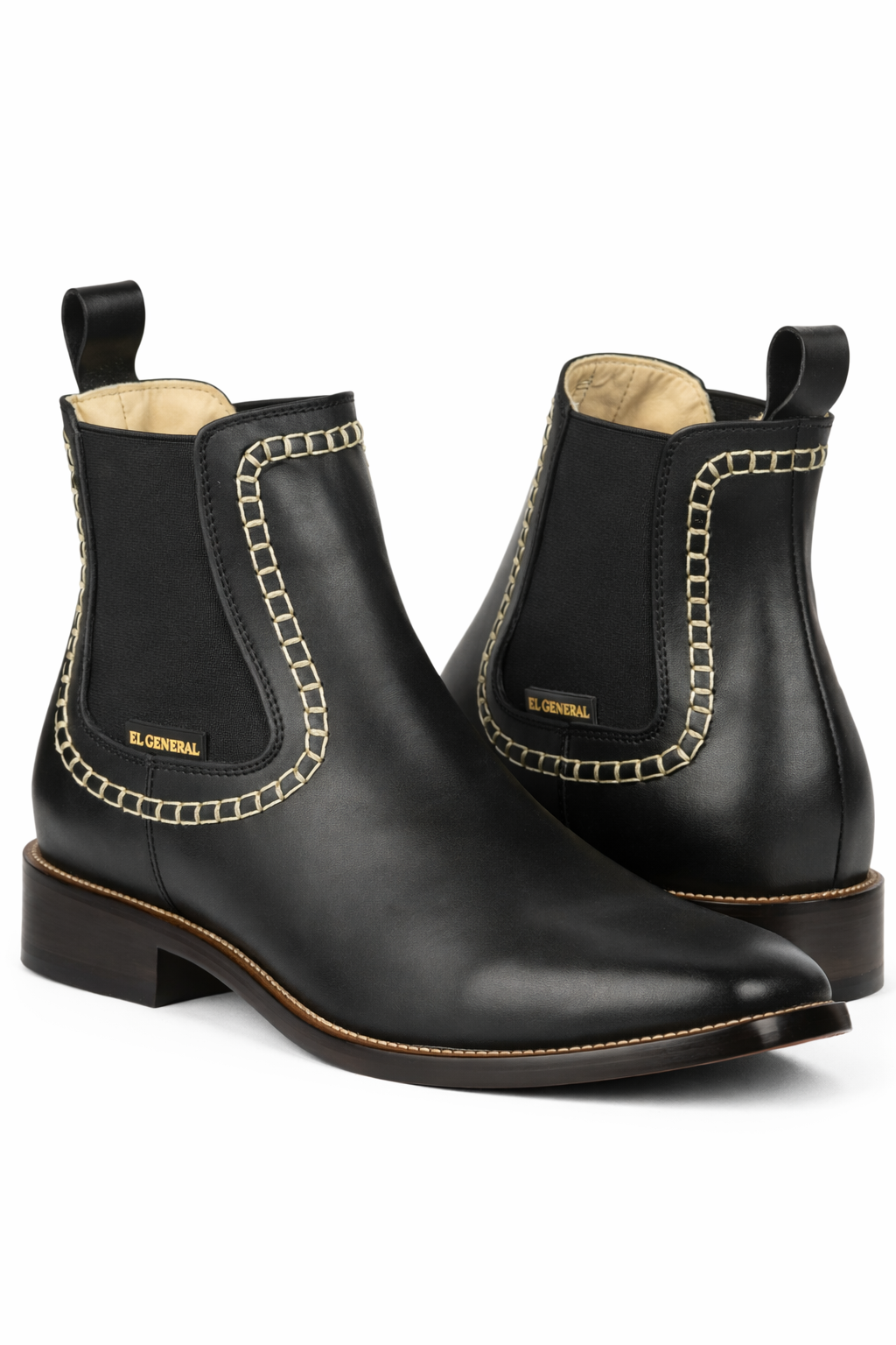 El General Men’S Leather Ankle Boots - Black