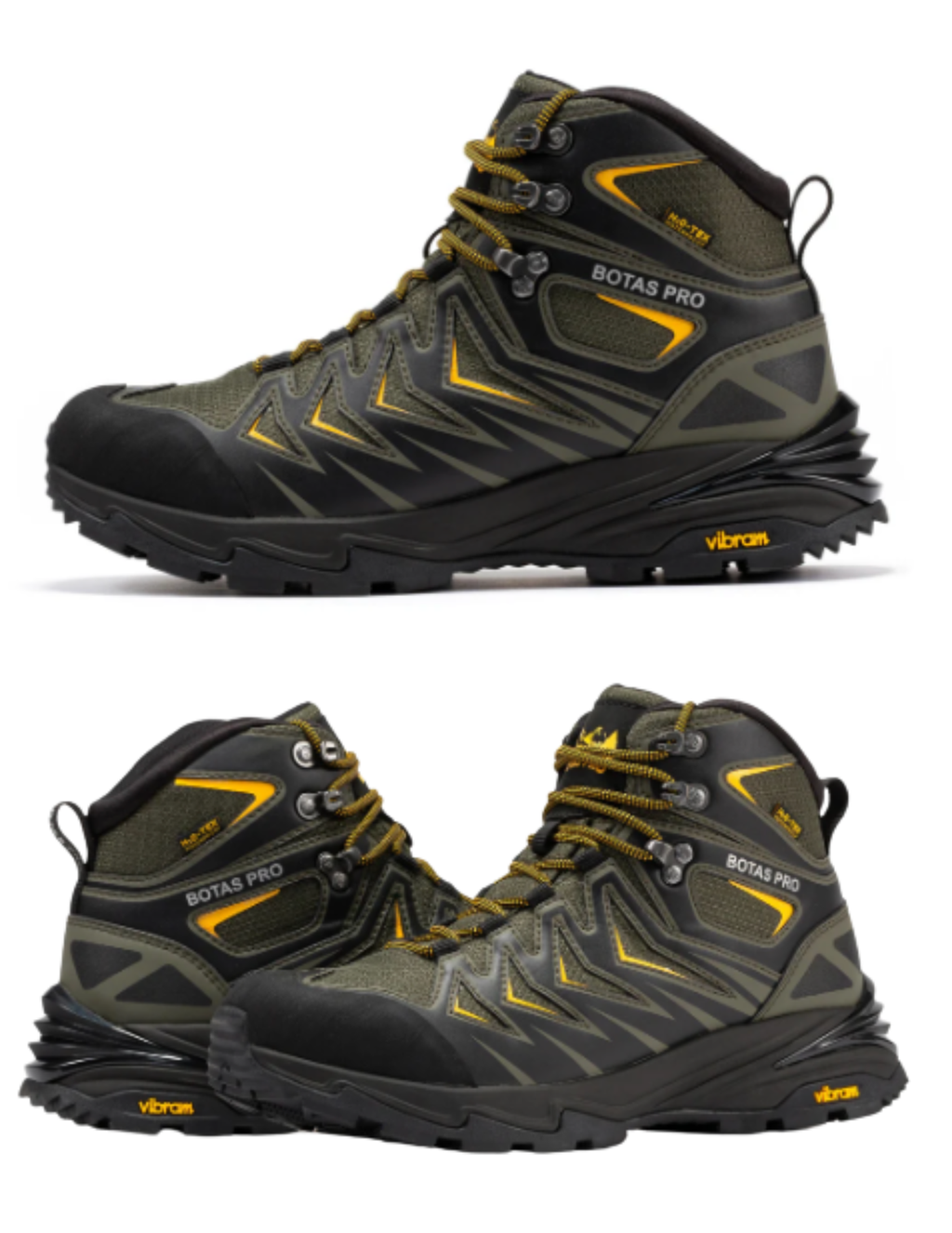 Botas Pro Metallic Green 6 Inch Waterproof Hiking Boots with VIBRAM® Traction Lug Outsole BP22111