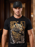 BARABAS Premium El Tigre BS6TR08 Black Rhinestone T-Shirt