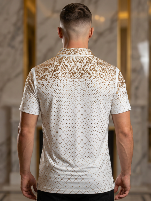 BARABAS Premium Rhinestone Shirt 5SST20 White/Gold – Luxury Fit Button Up