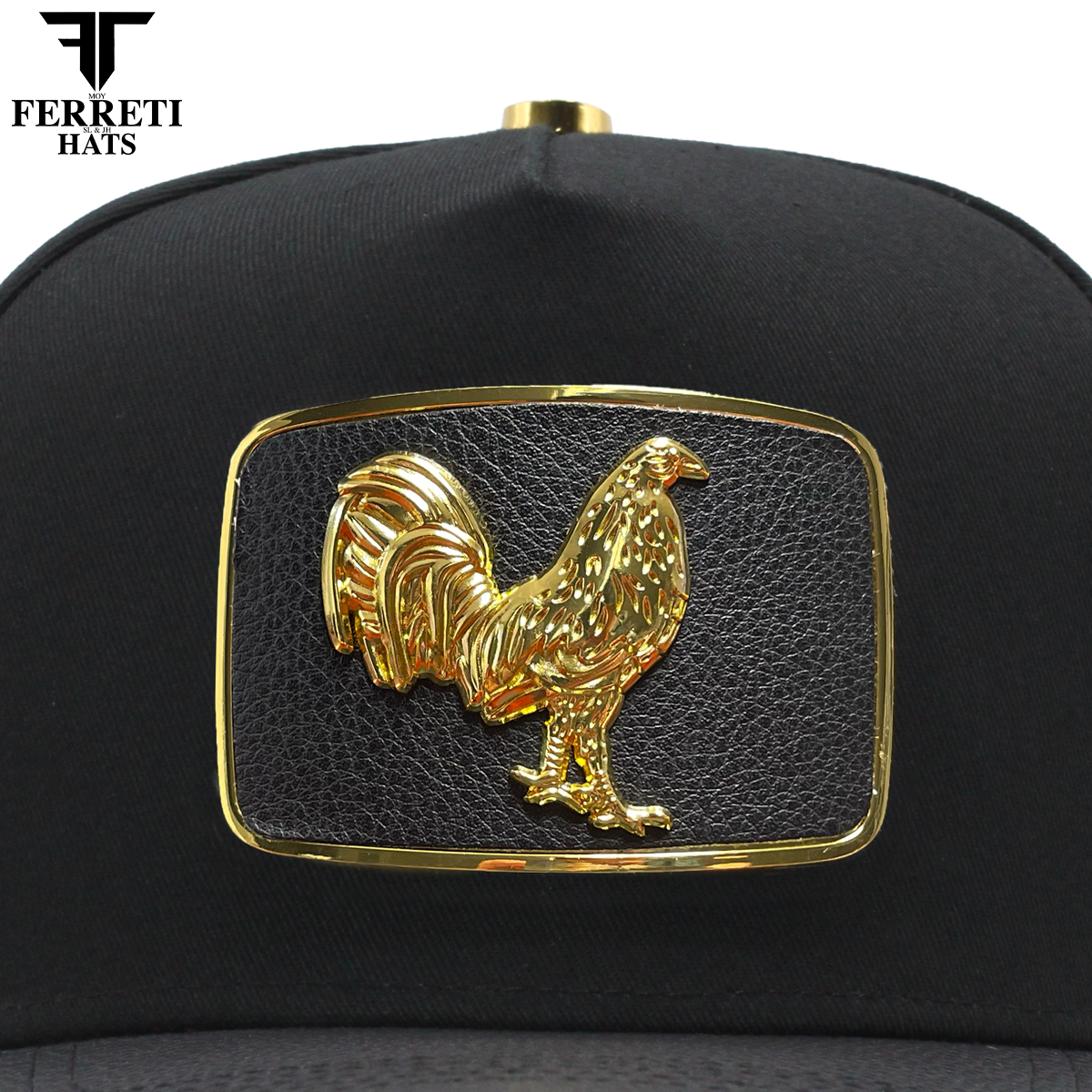 FERRETI HATS PREMIUM FT146 Gallo Dorado Baseball Cap for Men