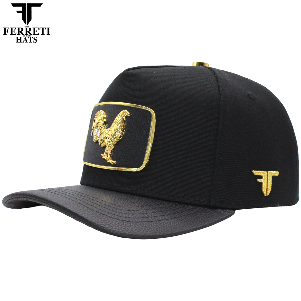 FERRETI HATS PREMIUM FT146 Gallo Dorado Baseball Cap for Men