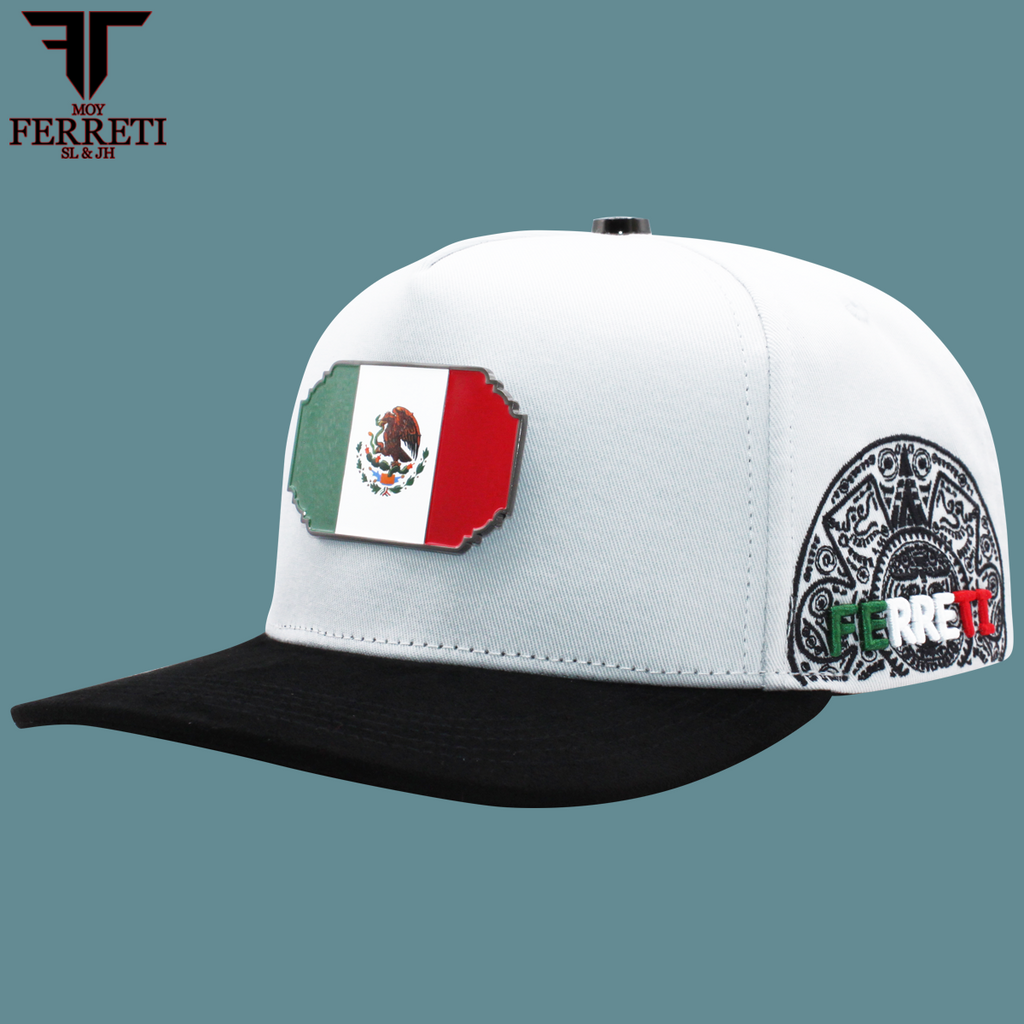 FERRETI HATS PREMIUM FT159 Bandera de Mexico Baseball Cap For Men