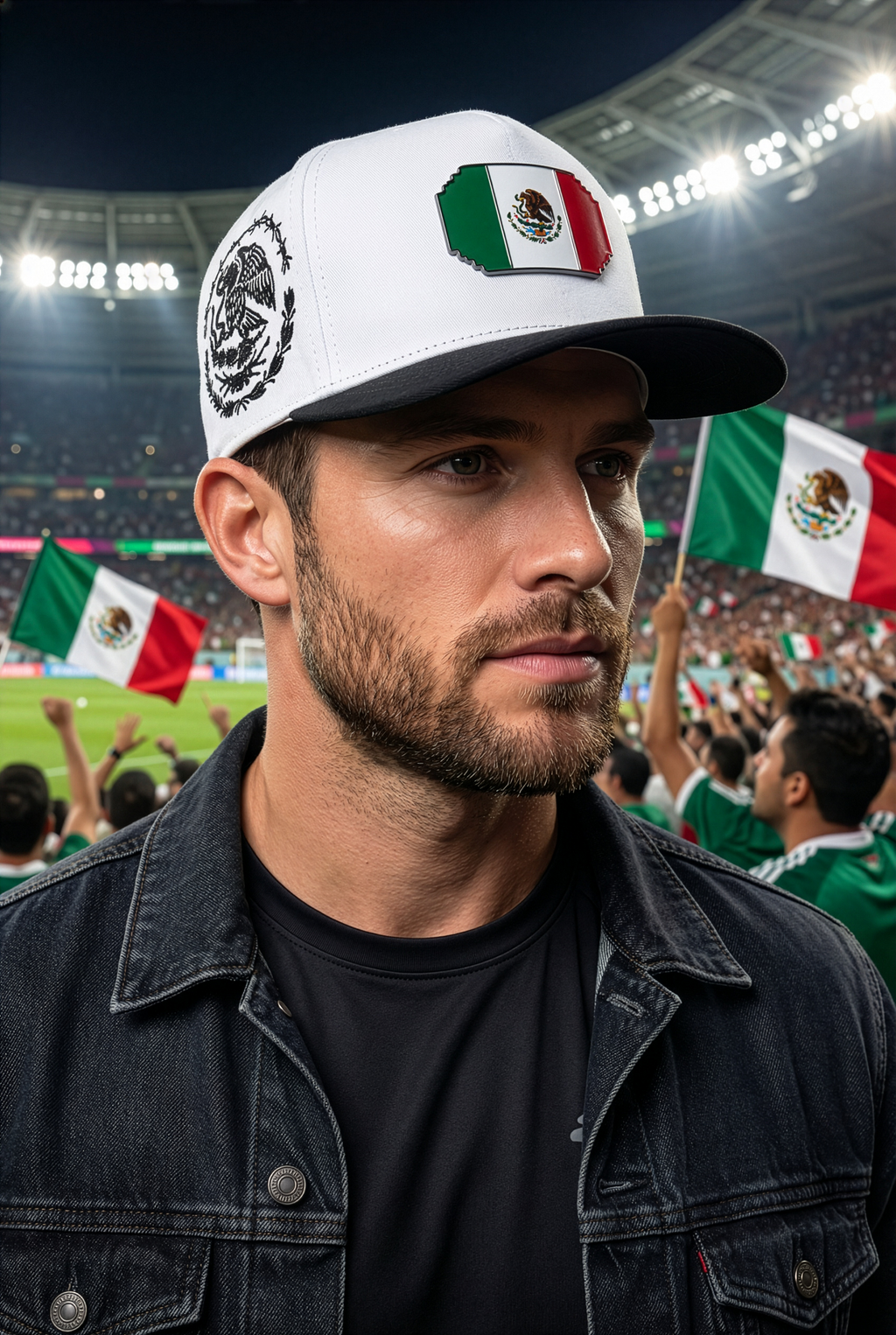 FERRETI HATS PREMIUM FT159 Bandera de Mexico Baseball Cap For Men