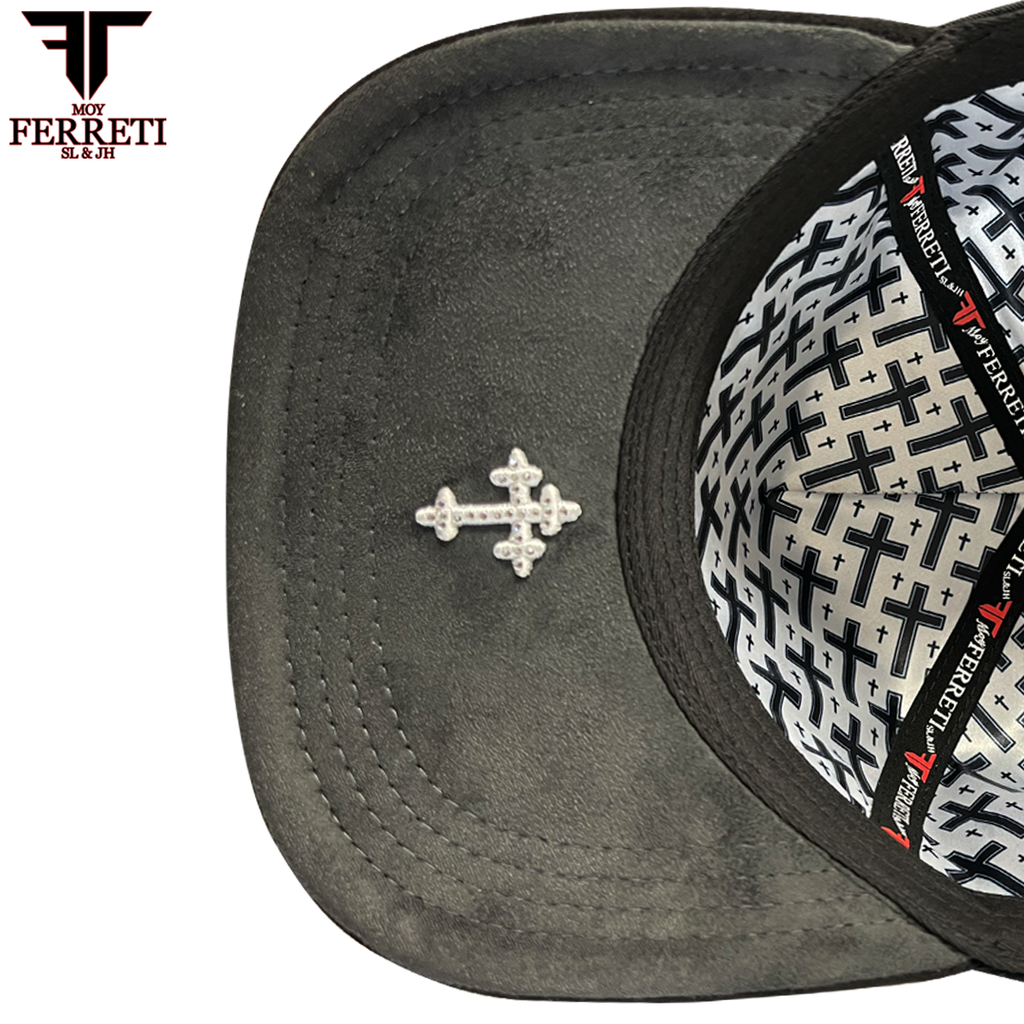 FERRETI HATS PREMIUM FT173 White Cross Baseball Cap For Men