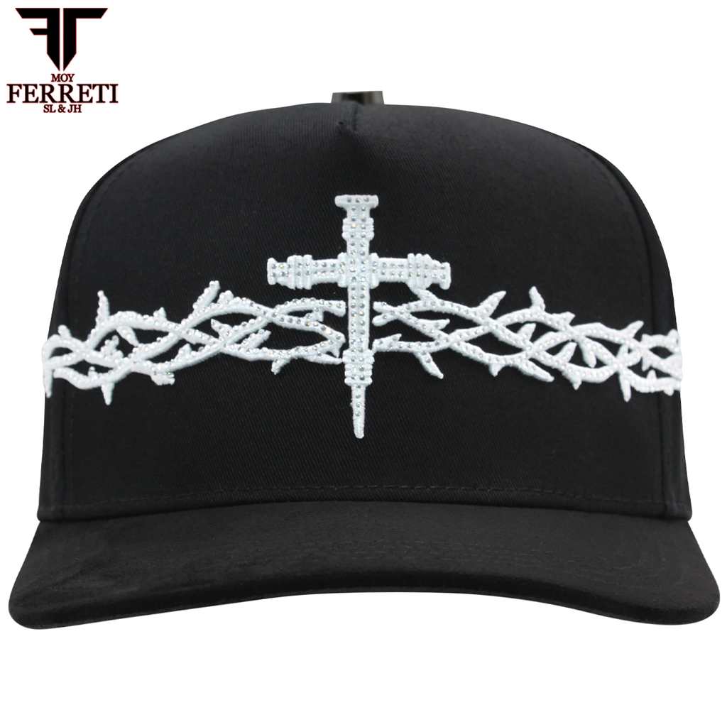 FERRETI HATS PREMIUM FT173 White Cross Baseball Cap For Men