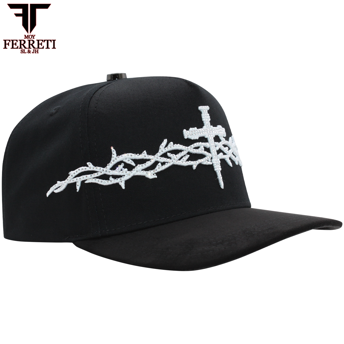 FERRETI HATS PREMIUM FT173 White Cross Baseball Cap For Men