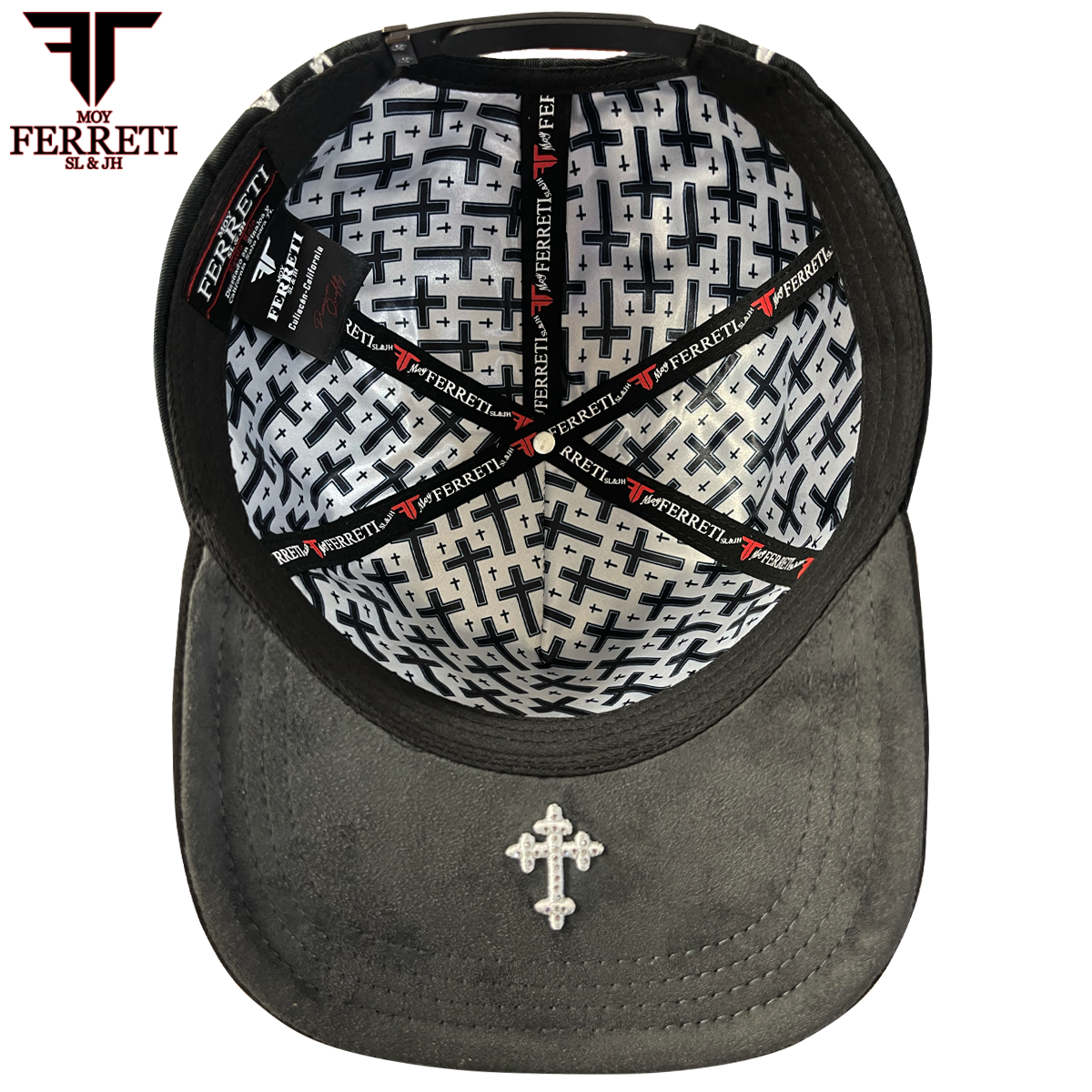FERRETI HATS PREMIUM FT173 White Cross Baseball Cap For Men