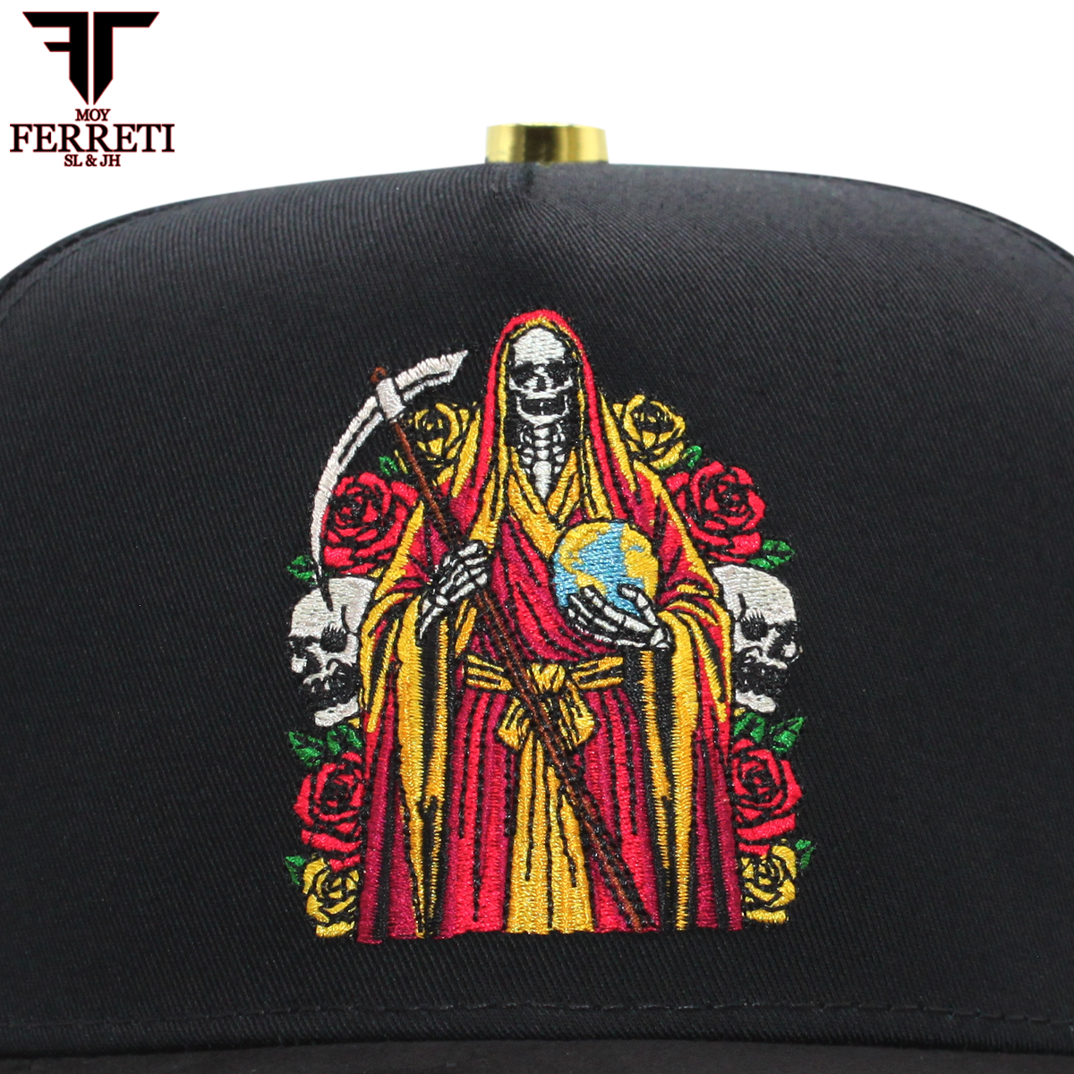 FERRETI HATS PREMIUM FT174 La Muerte Baseball Cap For Men