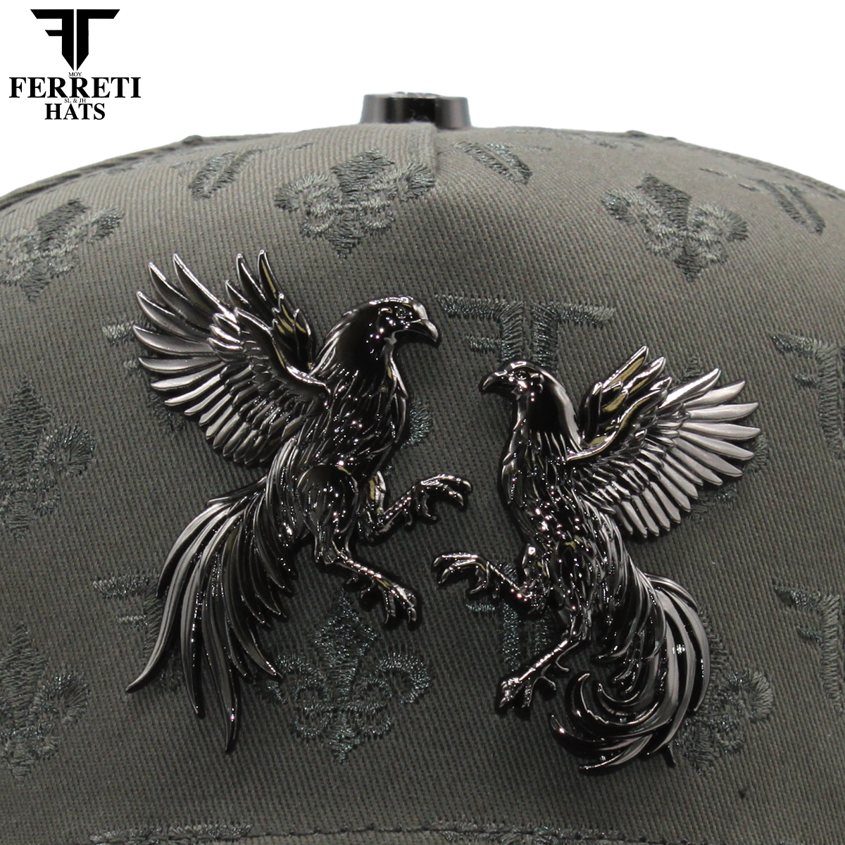 FERRETI HATS PREMIUM FT180 Gallos Baseball Cap For Men - Gris