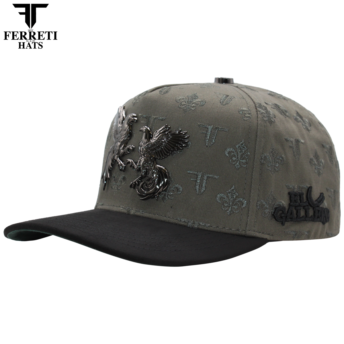 FERRETI HATS PREMIUM FT180 Gallos Baseball Cap For Men - Gris