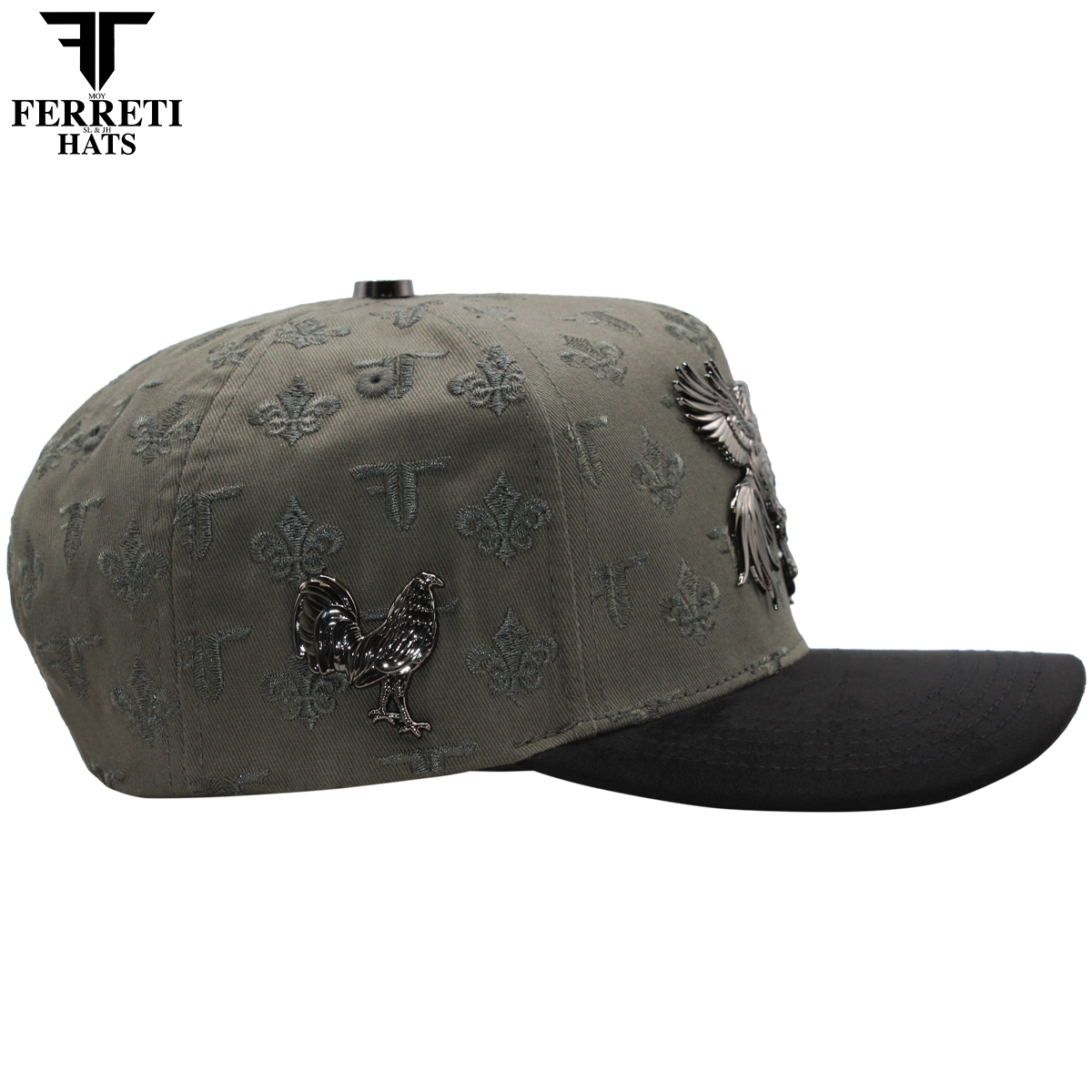 FERRETI HATS PREMIUM FT180 Gallos Baseball Cap For Men - Gris