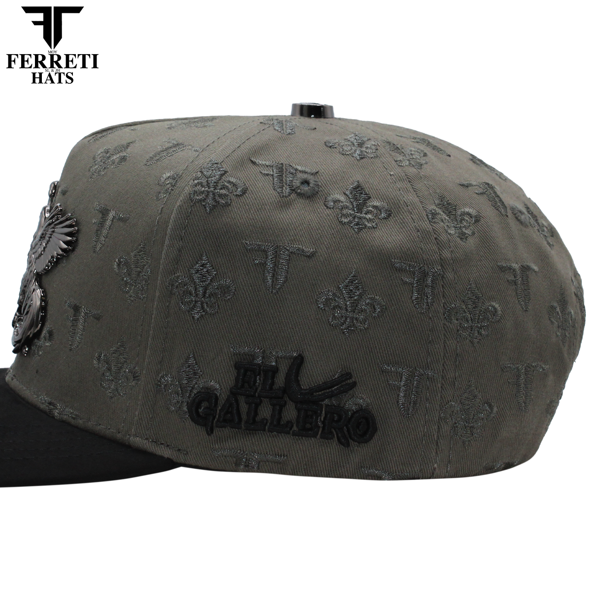 FERRETI HATS PREMIUM FT180 Gallos Baseball Cap For Men - Gris