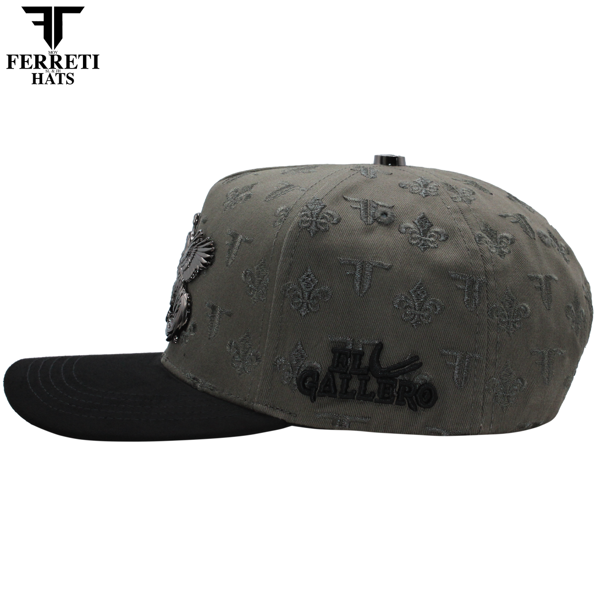 FERRETI HATS PREMIUM FT180 Gallos Baseball Cap For Men - Gris
