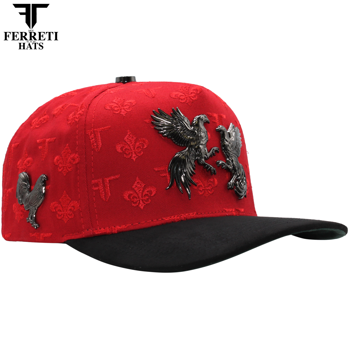 FERRETI HATS PREMIUM FT180 Gallos Baseball Cap For Men - Rojo