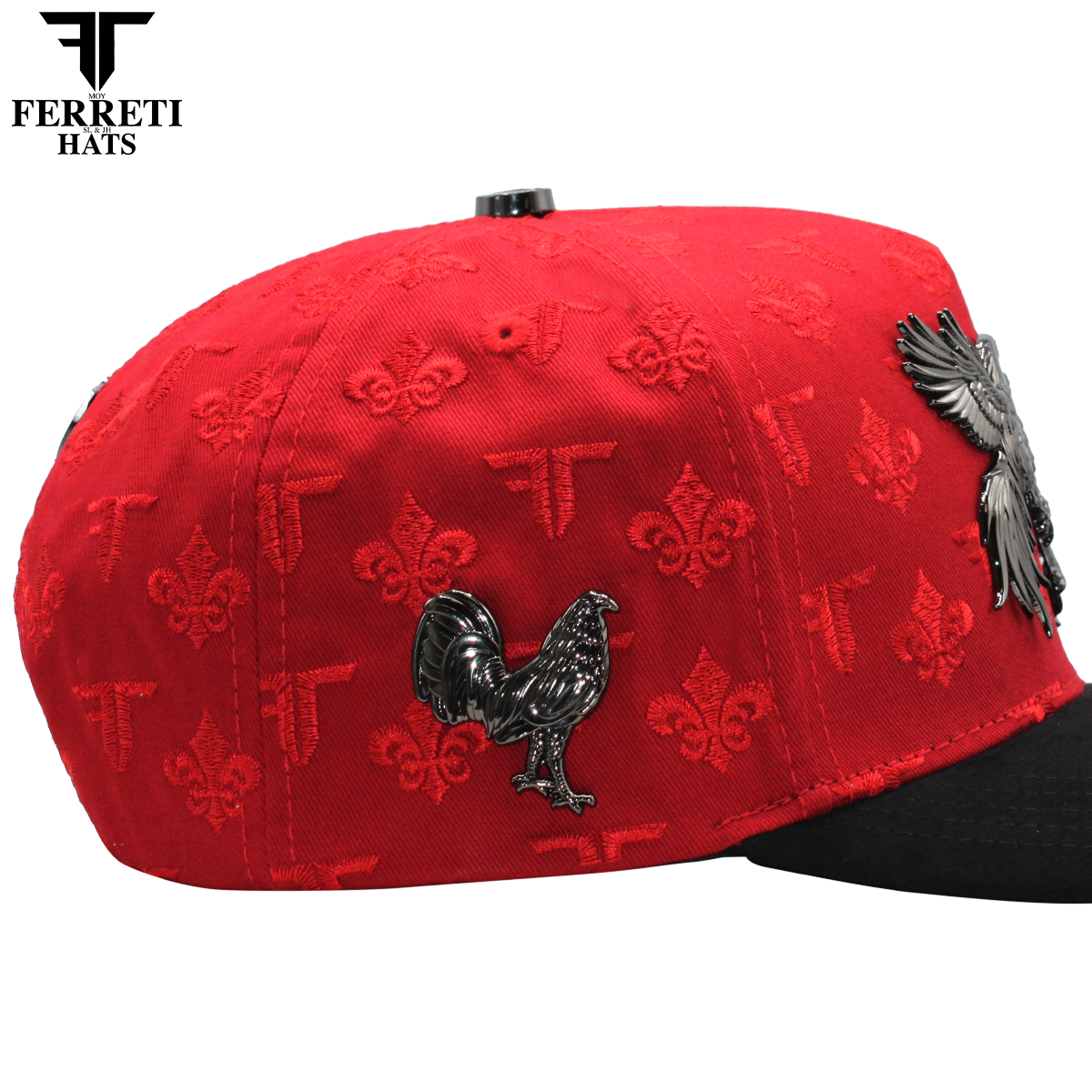 FERRETI HATS PREMIUM FT180 Gallos Baseball Cap For Men - Rojo