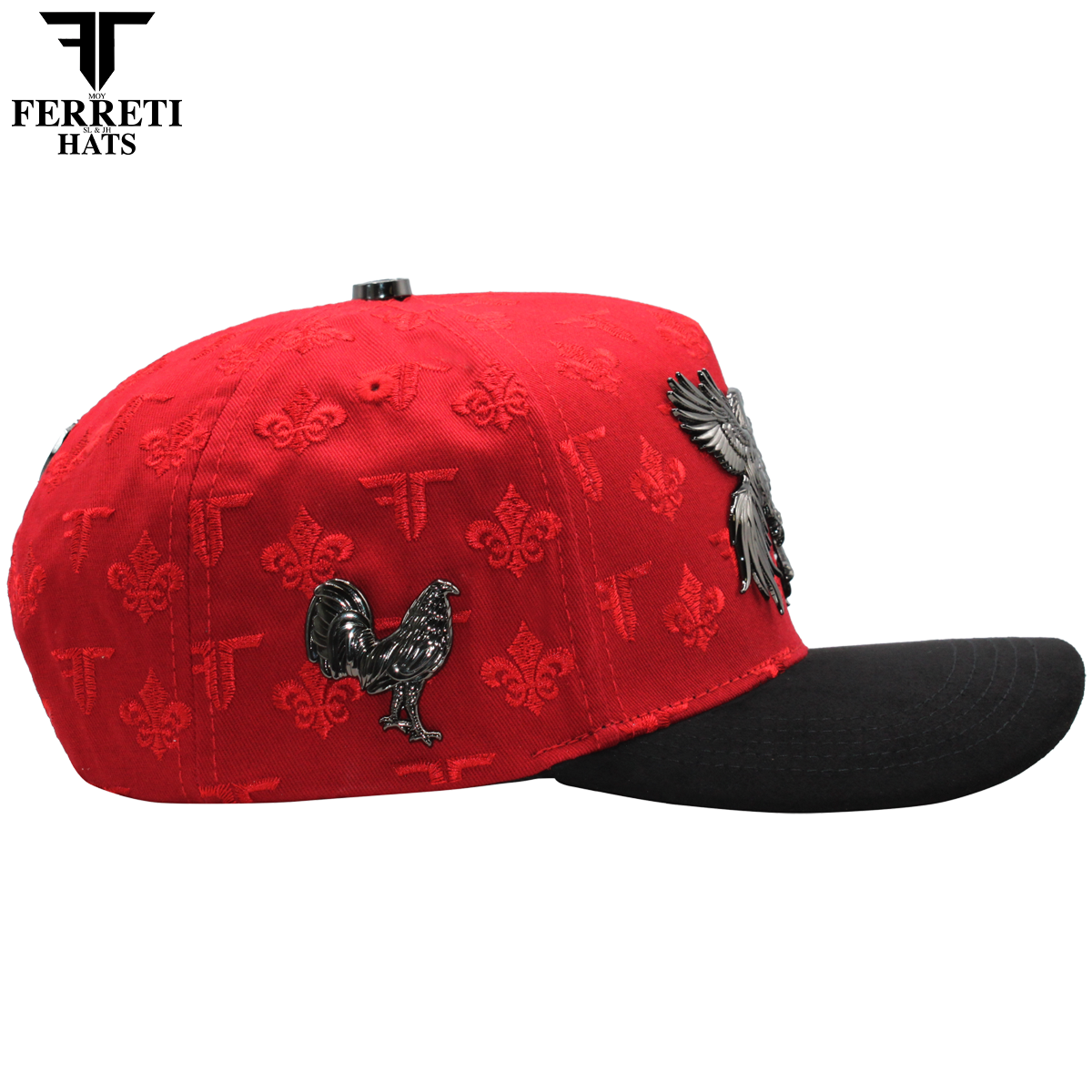 FERRETI HATS PREMIUM FT180 Gallos Baseball Cap For Men - Rojo