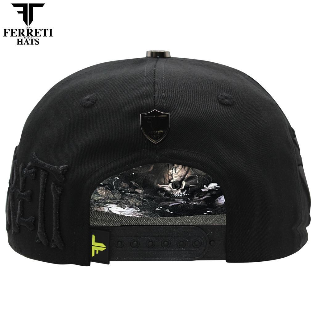FERRETI HATS PREMIUM FT186 Diamond Skull Baseball Cap For Men