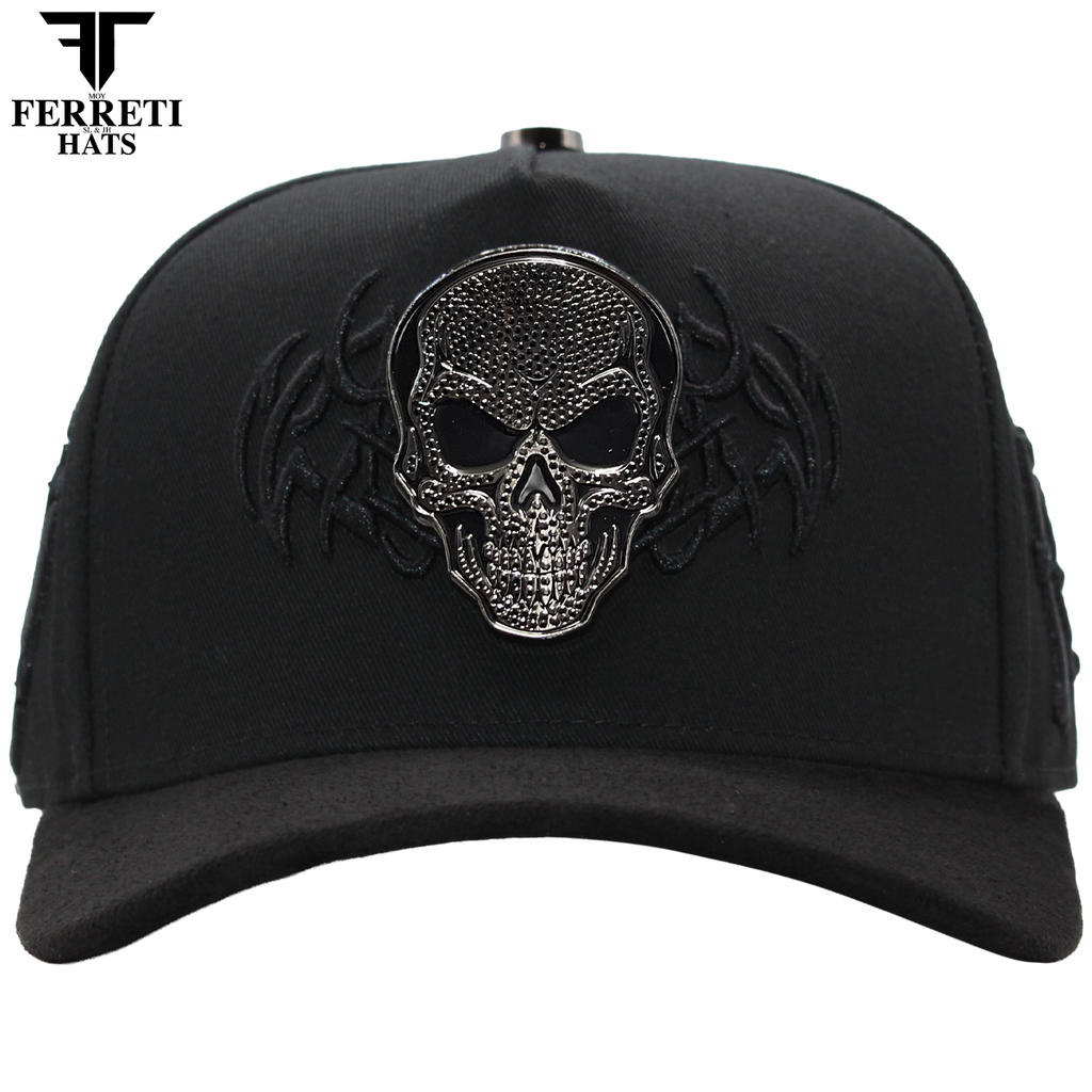 FERRETI HATS PREMIUM FT186 Diamond Skull Baseball Cap For Men