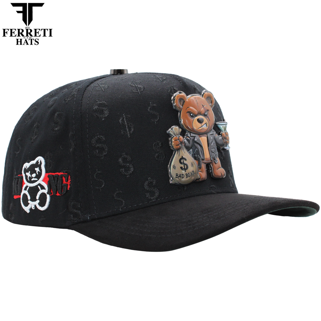 FERRETI HATS PREMIUM FT190 Bad Bear Baseball Cap For Men