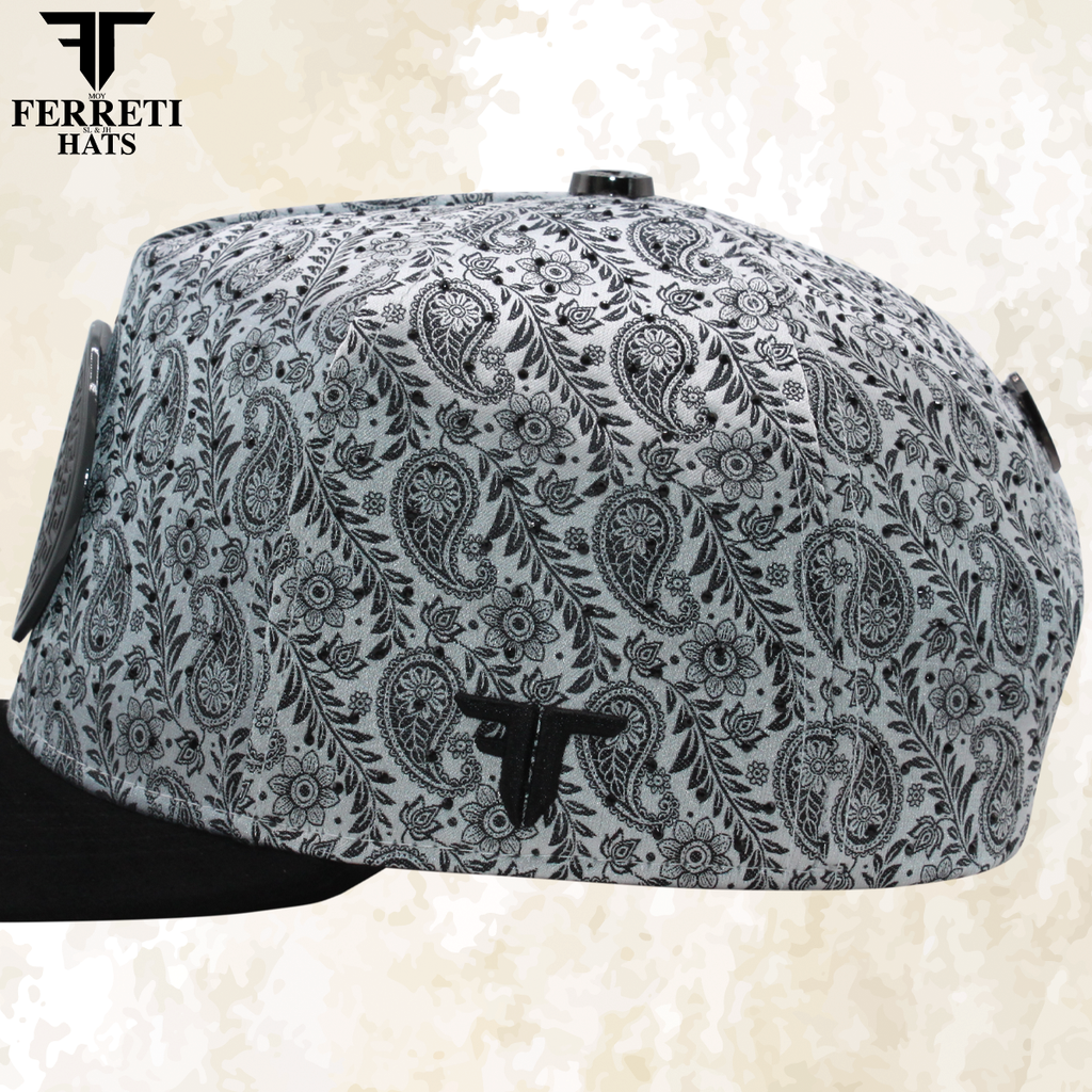 FERRETI HATS PREMIUM FT201 Medusa Platinum Baseball Cap For Men