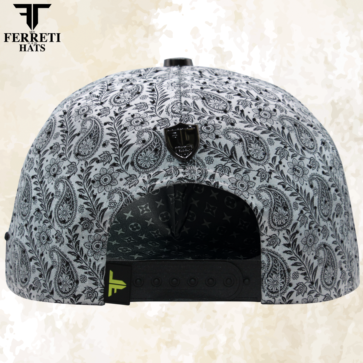 FERRETI HATS PREMIUM FT201 Medusa Platinum Baseball Cap For Men