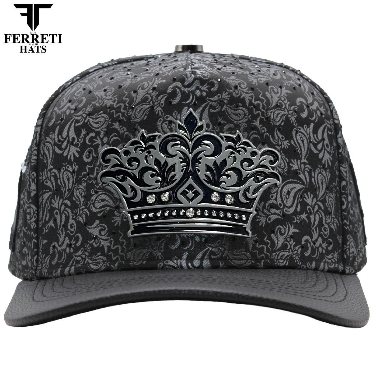 FERRETI HATS PREMIUM FT203 Black Crown Baseball Cap For Men