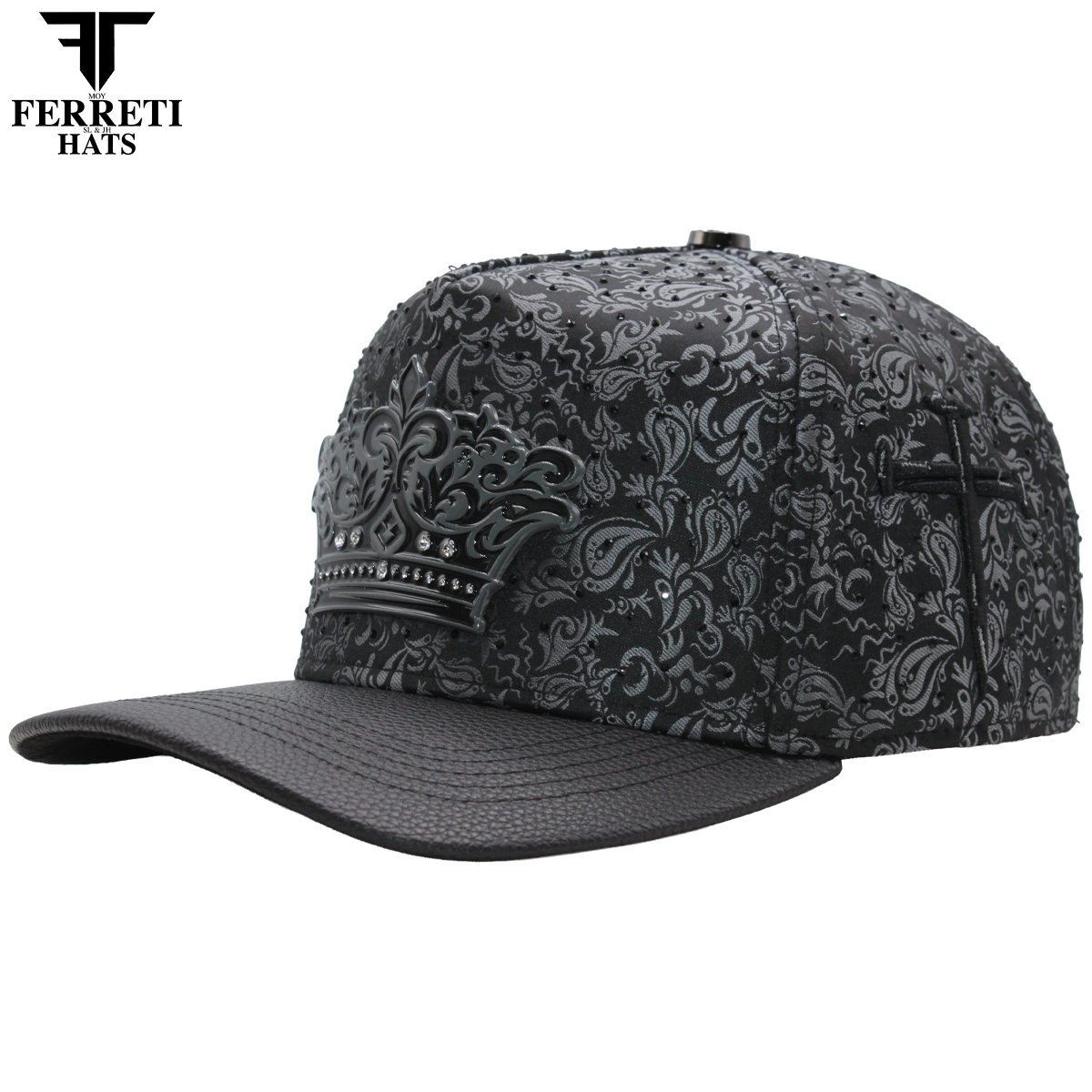 FERRETI HATS PREMIUM FT203 Black Crown Baseball Cap For Men