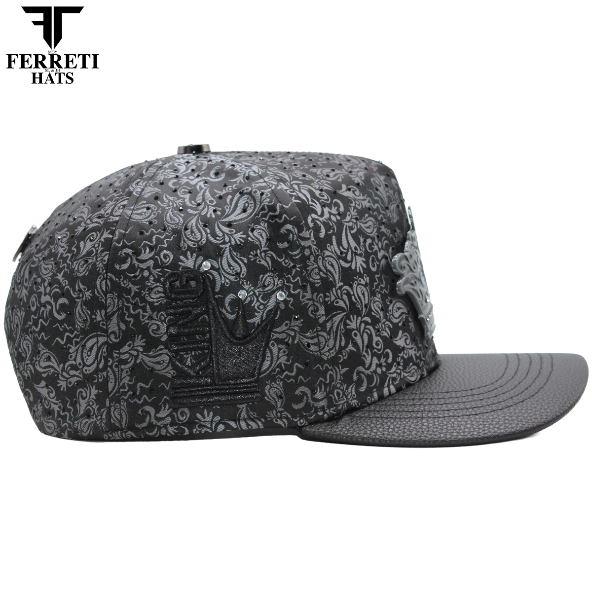 FERRETI HATS PREMIUM FT203 Black Crown Baseball Cap For Men