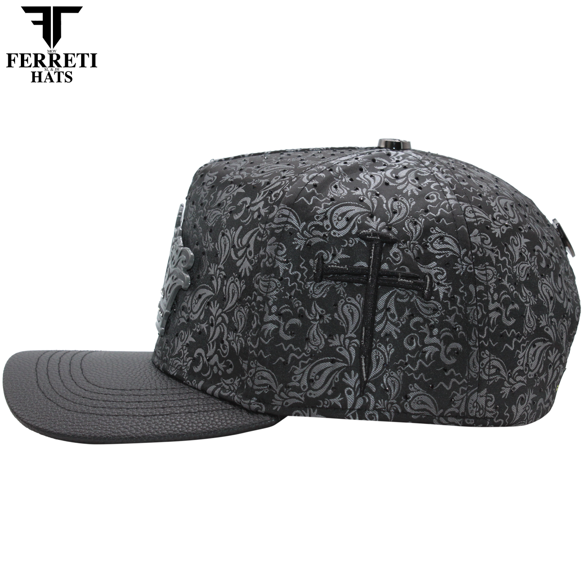 FERRETI HATS PREMIUM FT203 Black Crown Baseball Cap For Men
