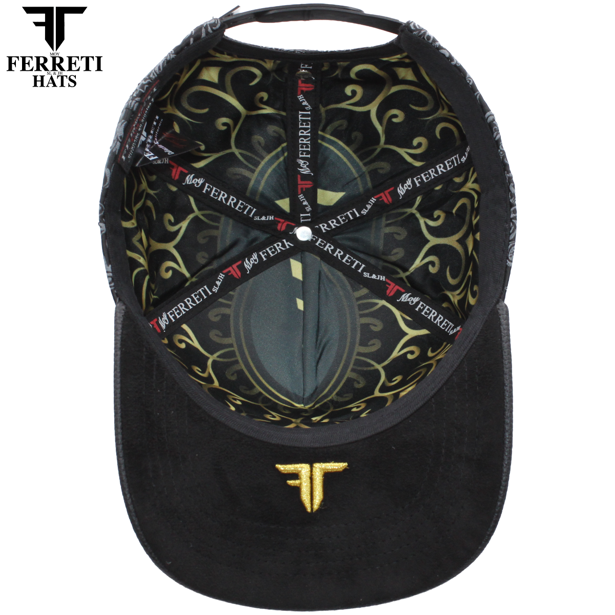 FERRETI HATS PREMIUM FT203 Black Crown Baseball Cap For Men